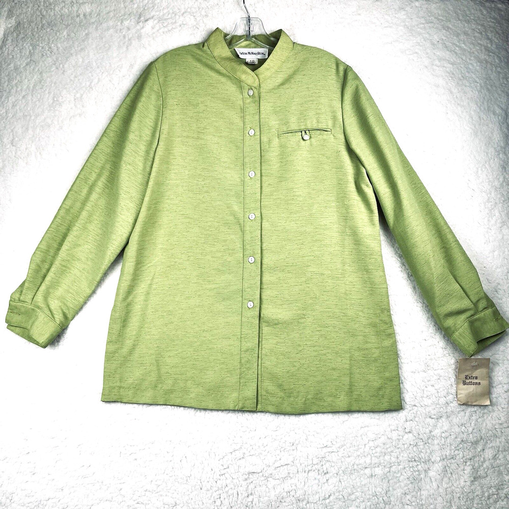Vintage Mandarin Collar Slub Button Down Shirt Shacket Women’s size 10